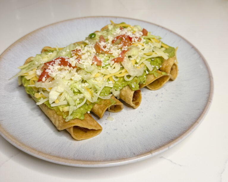 crispy chicken rolled tacos