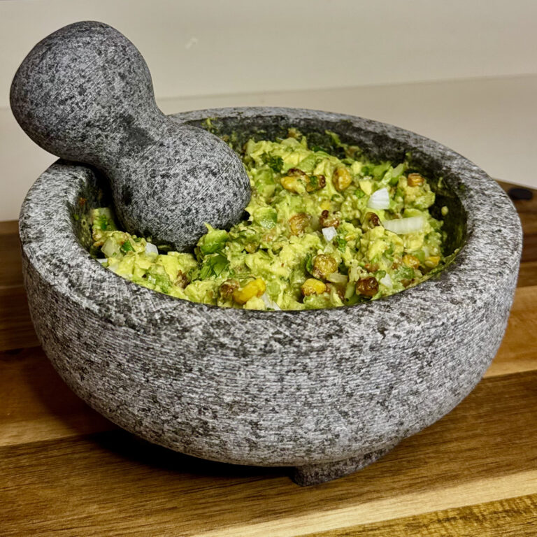 Roasted Corn Molcajete Guacamole
